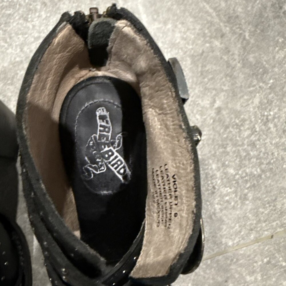 FREEBIRD BY STEVE - VIOLET BLACK LEATHER Sandal/booties SIZE 9 - Picture 7 of 9